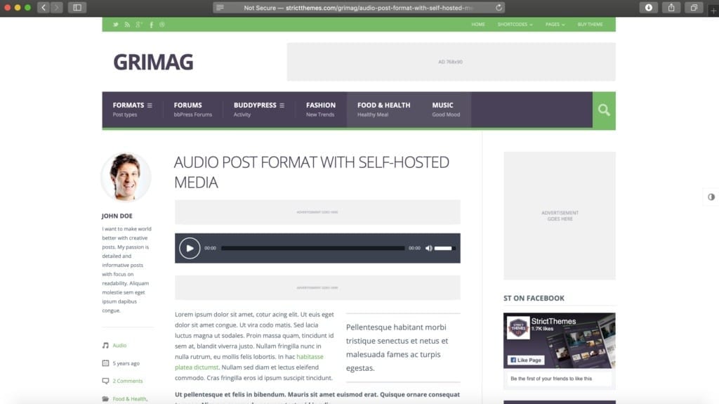 Grimag WordPress Theme Example Image