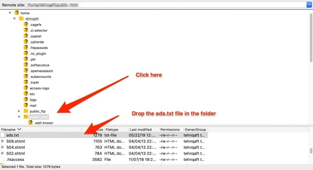 FTP Instructions for Placing the Txt file