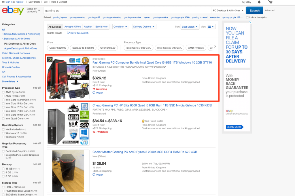 Promote Listings Ad Example on Ebay.com by bannerTag.com