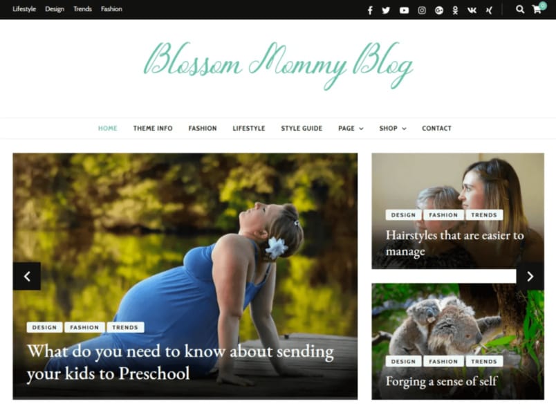 Blossom Mommy WordPress Theme Mommy Blogger