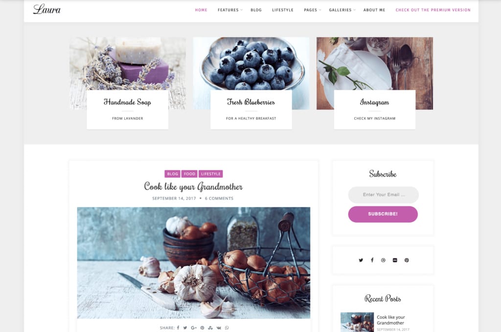 Laura WordPress Theme Mommy Blogger